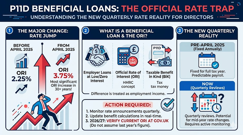 P11D Beneficial Loans & 2.25% Official Rate: Avoid the Tax Trap for Directors